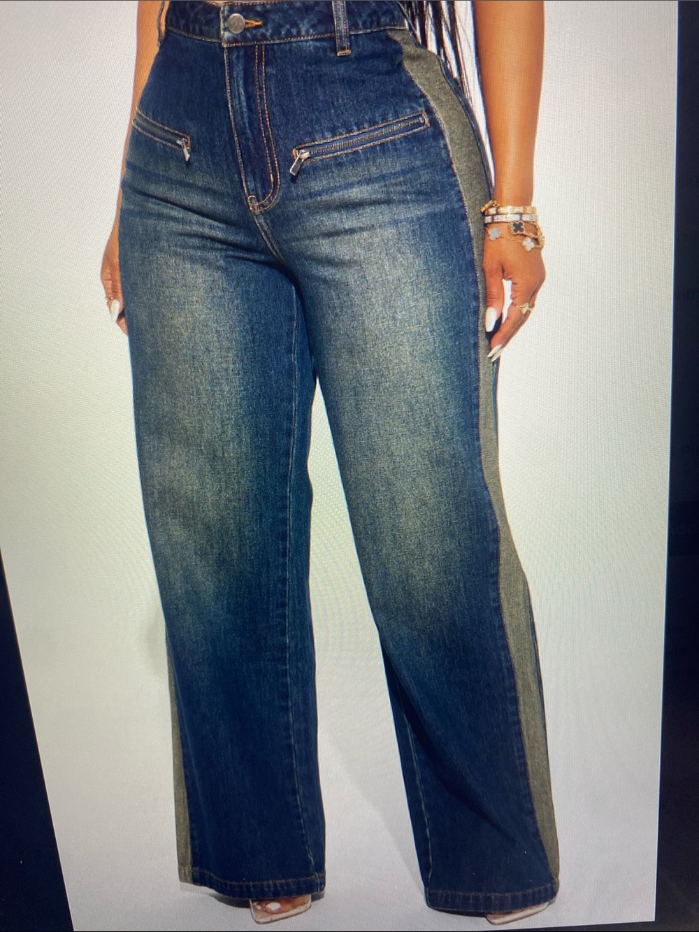 When in Rome Tinted Straight Leg Jean with Side Stripe - Dark Wash